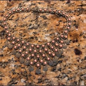 Ann Taylor coral bib necklace